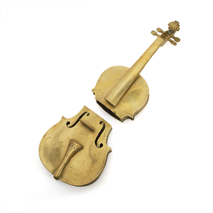 Arman, "Violon", gilded patinated bronze sculpture, Jacques Putman limited edition, signed and numbered, of 1972 - Detail D1