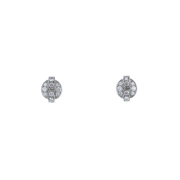 Paire de puces d'oreilles Cartier Himalaya en or blanc et diamants - 00pp