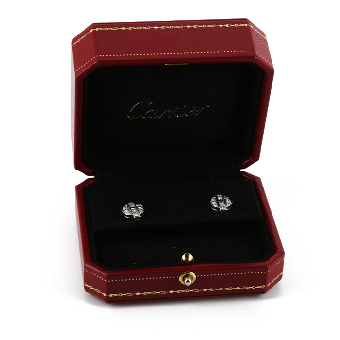 Cartier Himalaya small earrings in white gold and diamonds - Detail D2