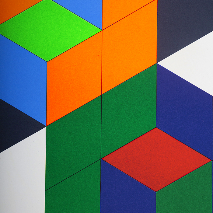 Victor Vasarely, "Bi-Hexa", silkscreen in colors on paper, signed, numbered and framed, of 1975 - Detail D1