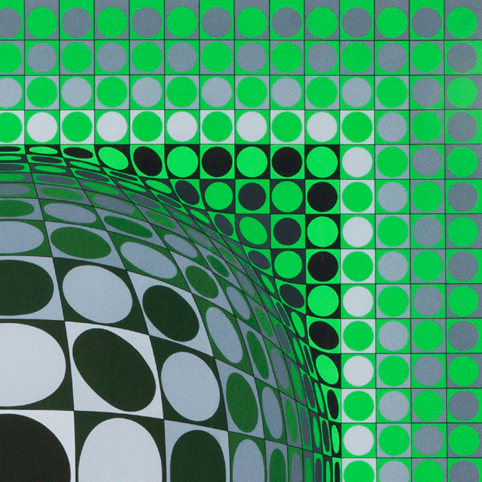Victor Vasarely, “Louisiana 2”, sérigraphie en couleurs sur papier, signée, numérotée et encadrée, de 1983-1984 - Detail D3
