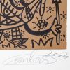 Robert Combas, "Au boulot", lithographie en noir et marron sur papier, signée, numérotée, datée et encadrée, de 2003 - Detail D1 thumbnail