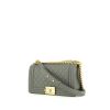 Chanel Boy handbag in grey quilted leather - 00pp thumbnail