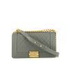 Chanel Boy handbag in grey quilted leather - 360 thumbnail