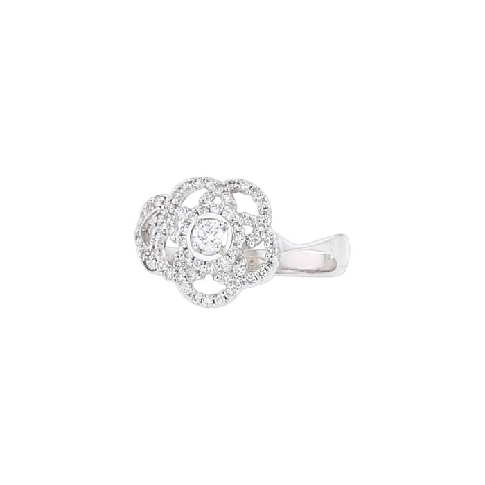 Chanel Camelia small model ring in white gold and diamonds - 00pp