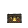 Bolso de mano Louis Vuitton Petite Malle en lona Monogram marrón y cuero negro - 360 thumbnail