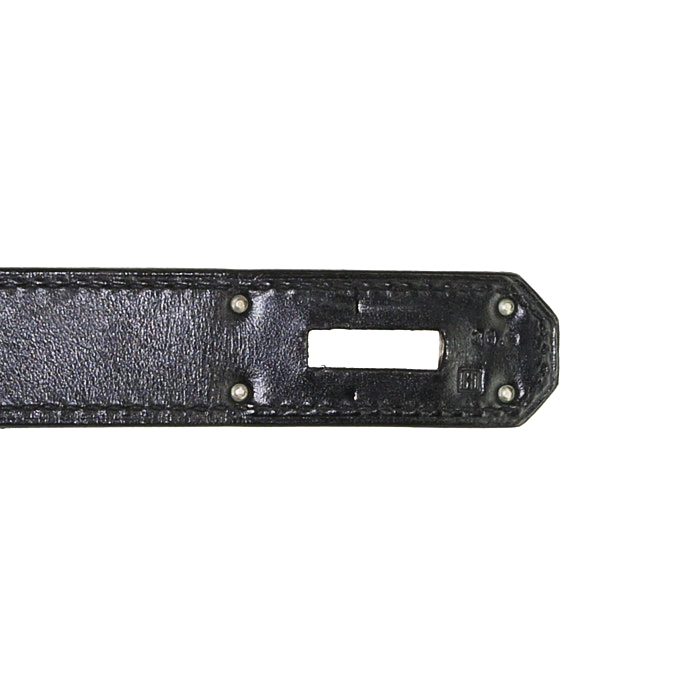 Sac à main Hermes Kelly Lakis en cuir box noir et toile noire - Detail D5