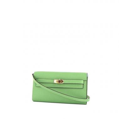 HERMÈS Kelly To Go – Pochette Longue En Cuir Gris Bleu, Accessoire Femme, Neuf Avec étiquettes