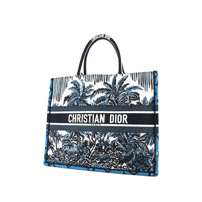 Dior BOOK TOTE PALMS NAVY BLUE & WHITE LIMITED ED LARGE 16x14