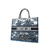 Dior Book Tote large model shopping bag in blue and white canvas - 00pp thumbnail