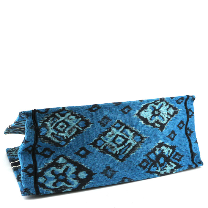 Bolso Cabás Dior Book Tote modelo grande en lona azul y blanca - Detail D4