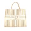 Dior Book Tote shopping bag in beige, white and blue canvas - 360 thumbnail
