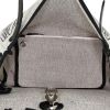 Hermes Herbag bag worn on the shoulder or carried in the hand in grey and blue canvas and black Hunter cowhide - Detail D3 thumbnail