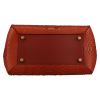 Celine Belt medium model handbag in brown Rouille python and brown leather - Detail D1 thumbnail