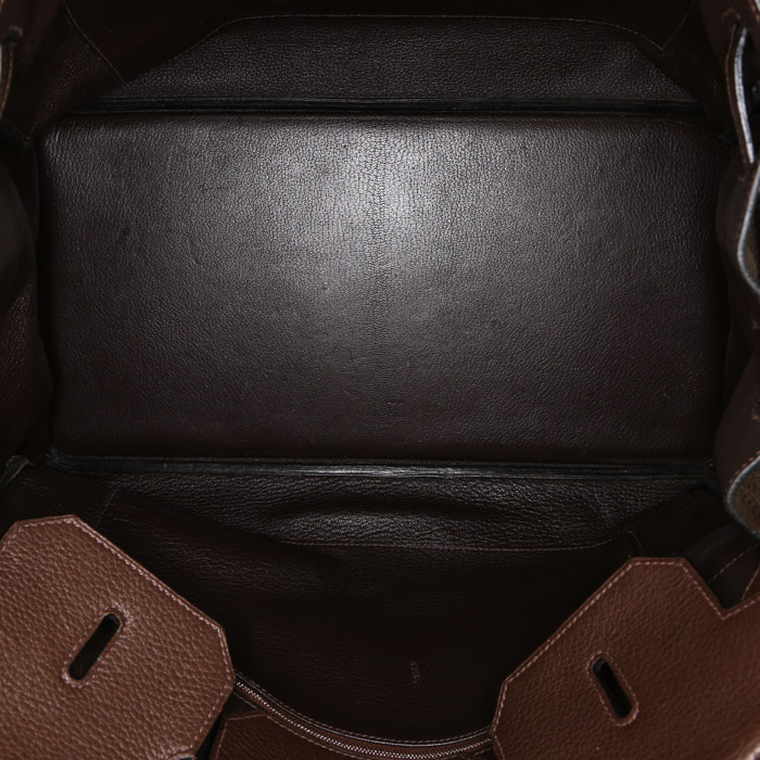 Bolso de mano Hermes Birkin 40 cm en cuero togo marrón - Detail D2