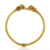 Rigid opening Lalaounis Animal Head bracelet in yellow gold and ruby - 360 thumbnail