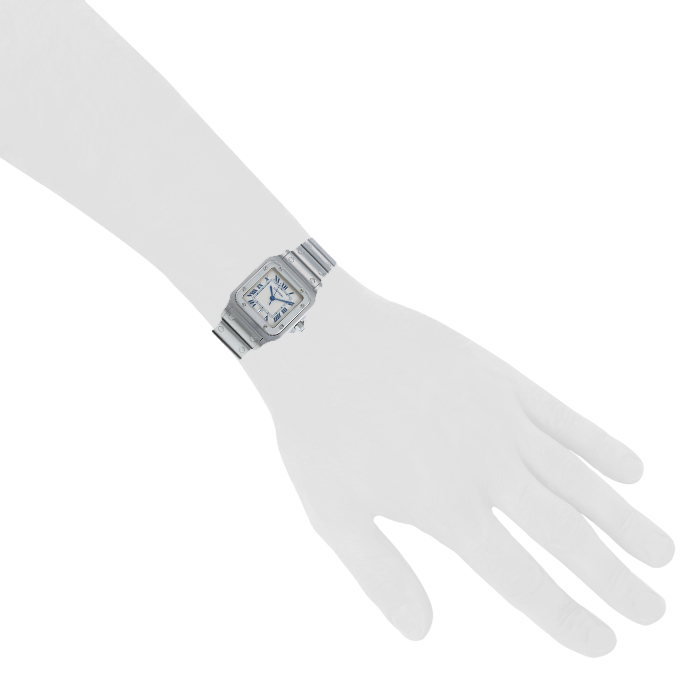 Cartier Santos Galbée watch in stainless steel Ref:  1564 Circa  2000 - Detail D1