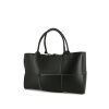 Shopping bag Bottega Veneta Arco Tote in pelle intrecciata nera e bianca - 00pp thumbnail