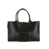 Shopping bag Bottega Veneta Arco Tote in pelle intrecciata nera e bianca - 360 thumbnail