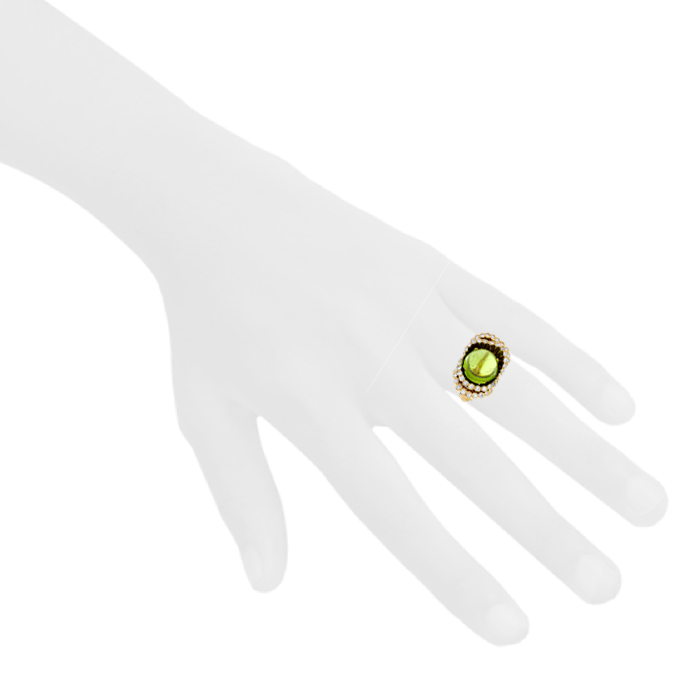 Boucheron Exquises confidences ring in yellow gold,  peridot and diamonds - Detail D1