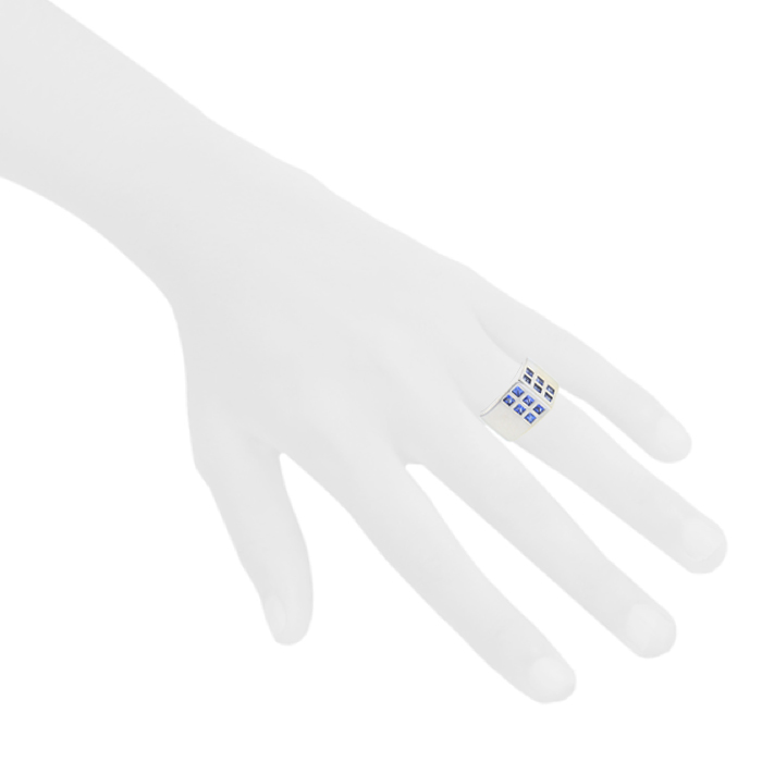 Dinh Van ring in white gold and sapphires - Detail D1