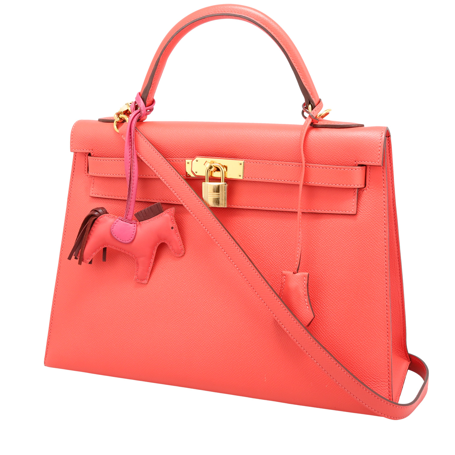 Hermes Kelly 32 cm handbag in pink Jaipur epsom leather - 00pp