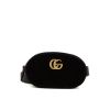 Pochette-cintura Gucci GG Marmont in velluto trapuntato nero con motivo a spina di pesce e pelle nera - 360 thumbnail
