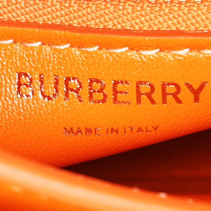 Burberry TB shoulder bag in orange leather - Detail D3