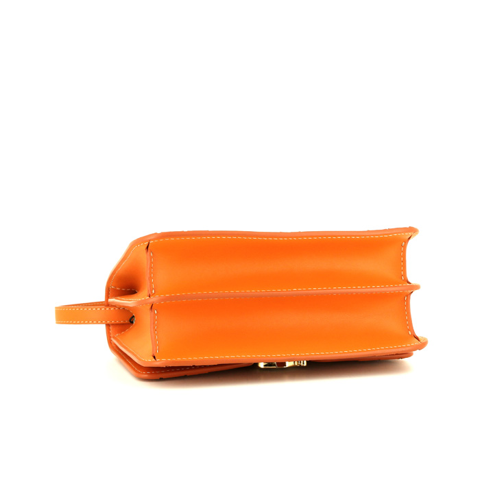 Burberry TB shoulder bag in orange leather - Detail D4