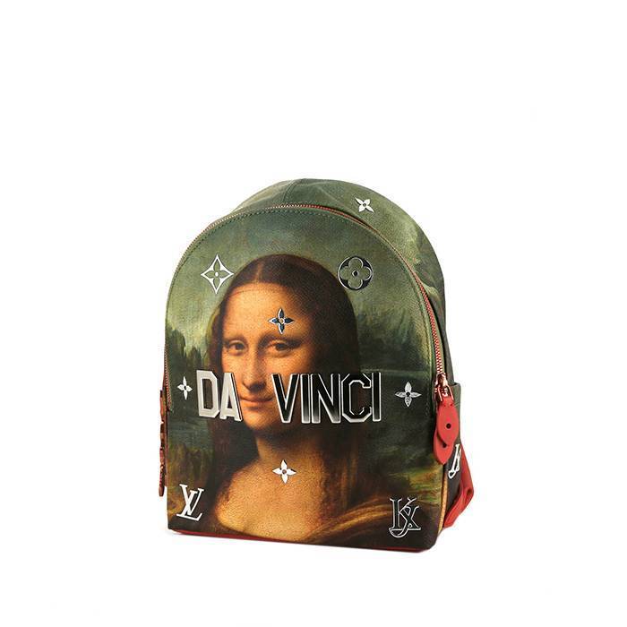 Louis Vuitton Louis Vuitton Editions Limitées Jeff Koons Mona Lisa backpack in canvas and pink leather