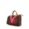 Borsa Louis Vuitton  Speedy 30 in tela monogram marrone e rosa e pelle naturale - 00pp thumbnail