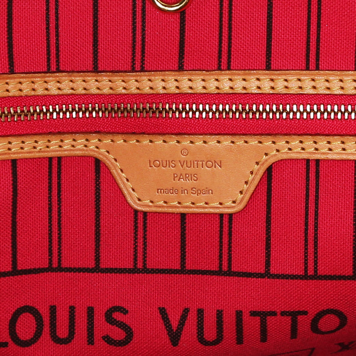 Bolso Cabás Louis Vuitton  Neverfull Editions Limitées en lona Monogram y cuero natural - Detail D3