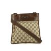 Gucci Gucci Vintage shoulder bag in beige monogram canvas and brown leather - 360 thumbnail