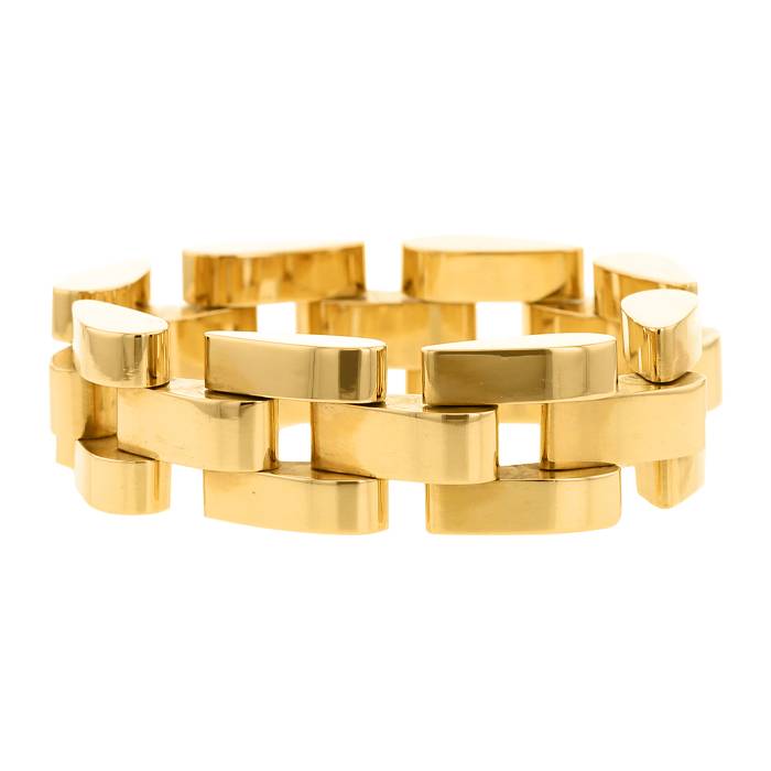 Articulated Vintage Tank bracelet in yellow gold - 00pp
