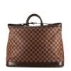 Louis Vuitton Grimaud weekend bag in ebene damier canvas and brown leather - 360 thumbnail