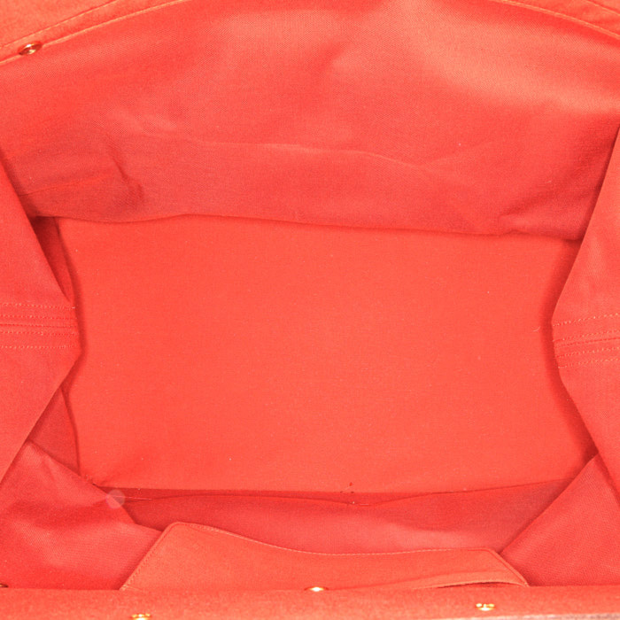 Borsa weekend Louis Vuitton Grimaud in tela a scacchi ebana e pelle marrone - Detail D2