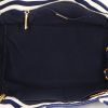 Shopping bag Prada Canapa in tela bicolore blu marino e bianca righe - Detail D3 thumbnail