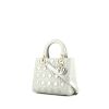Dior Lady Dior medium model handbag in Gris Perle and mother of pearl leather cannage - 00pp thumbnail