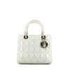 Dior Lady Dior medium model handbag in Gris Perle and mother of pearl leather cannage - 360 thumbnail
