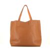 Shopping bag Hermes Double Sens in pelle taurillon clemence gold e arancione - 360 thumbnail