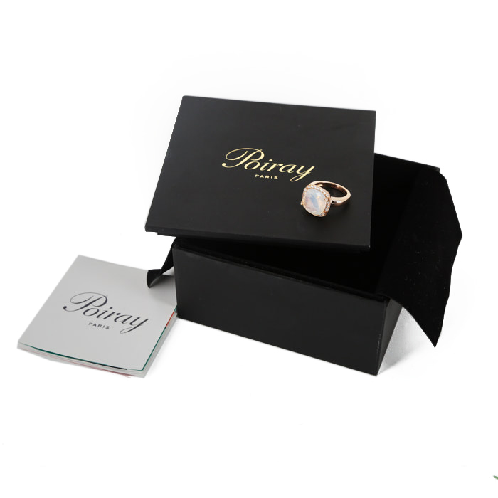 Poiray Fille Antique ring in pink gold,  quartz and diamonds - Detail D2