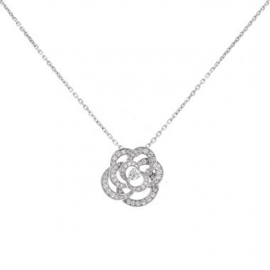 Chanel Camellia Flower Diamond Necklace