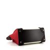 Bolso de mano Celine Luggage Micro en lona beige y roja y cuero negro - Detail D4 thumbnail