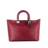 Dior Diorissimo shopping bag in burgundy leather - 360 thumbnail