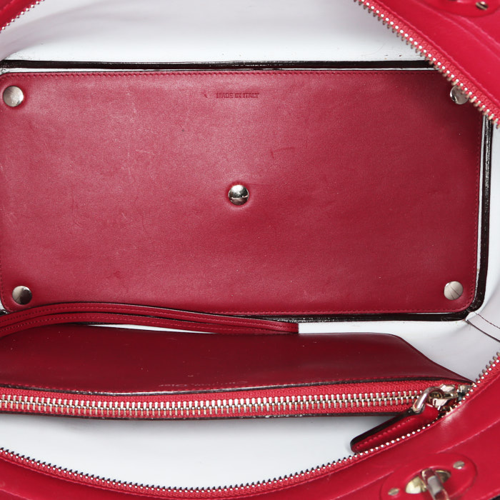 Sac cabas Dior Diorissimo en cuir bordeaux - Detail D3