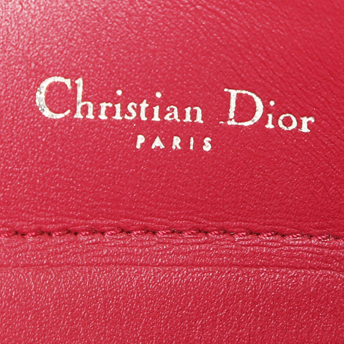 Shopping bag Dior Diorissimo in pelle bordeaux - Detail D4