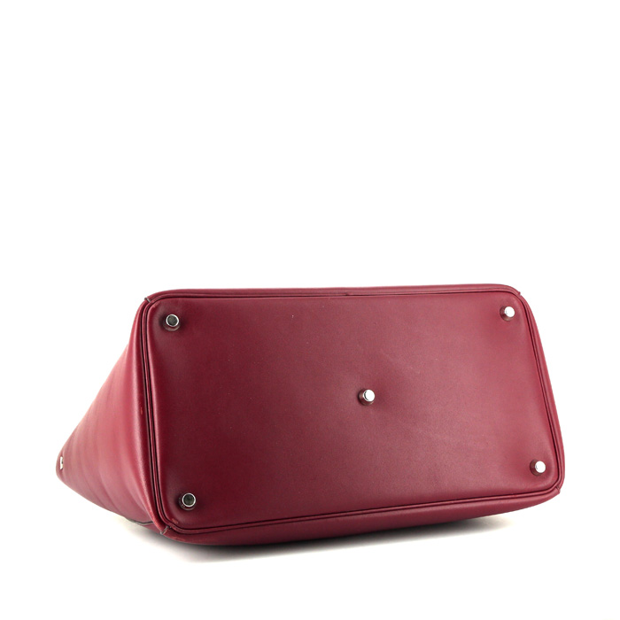 Dior Diorissimo shopping bag in burgundy leather - Detail D5