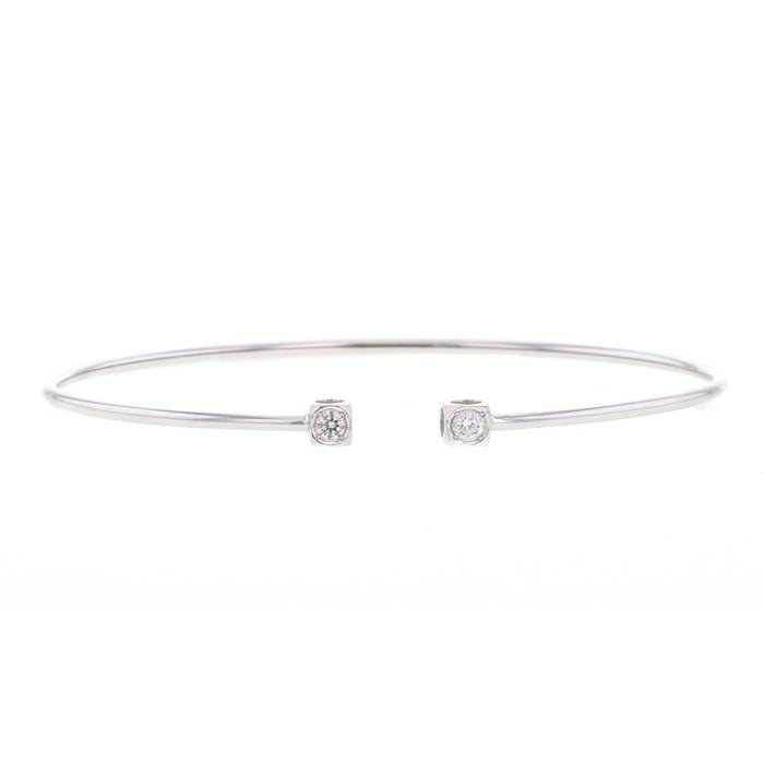 Open Dinh Van Le Cube Diamant small model bracelet in white gold and diamonds - 00pp