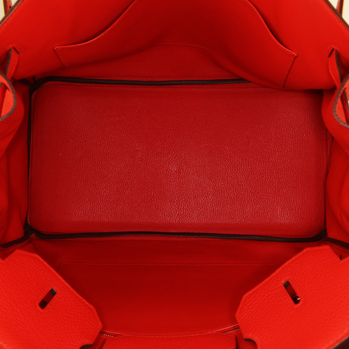 Bolso de mano Hermes Birkin 35 cm en cuero togo rojo - Detail D2