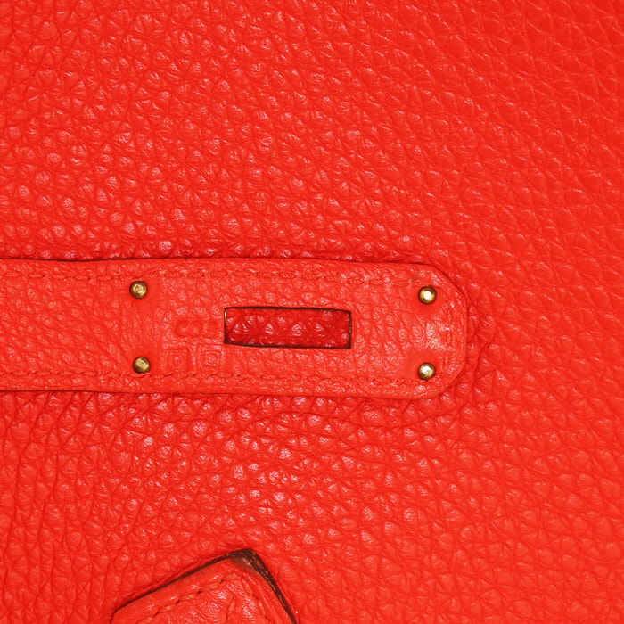 Borsa Hermes Birkin 35 cm in pelle togo rossa - Detail D4